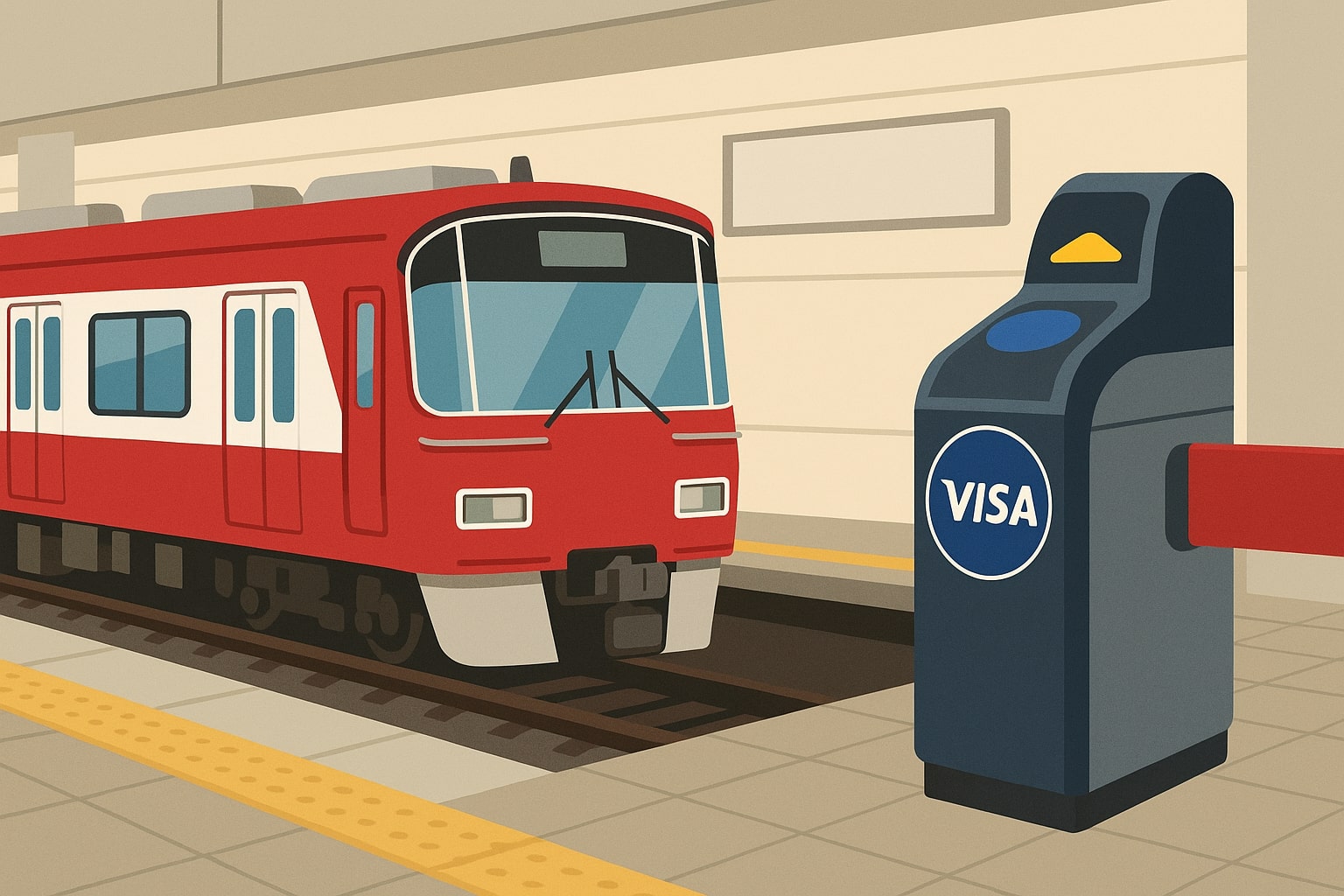 電車と改札イメージ